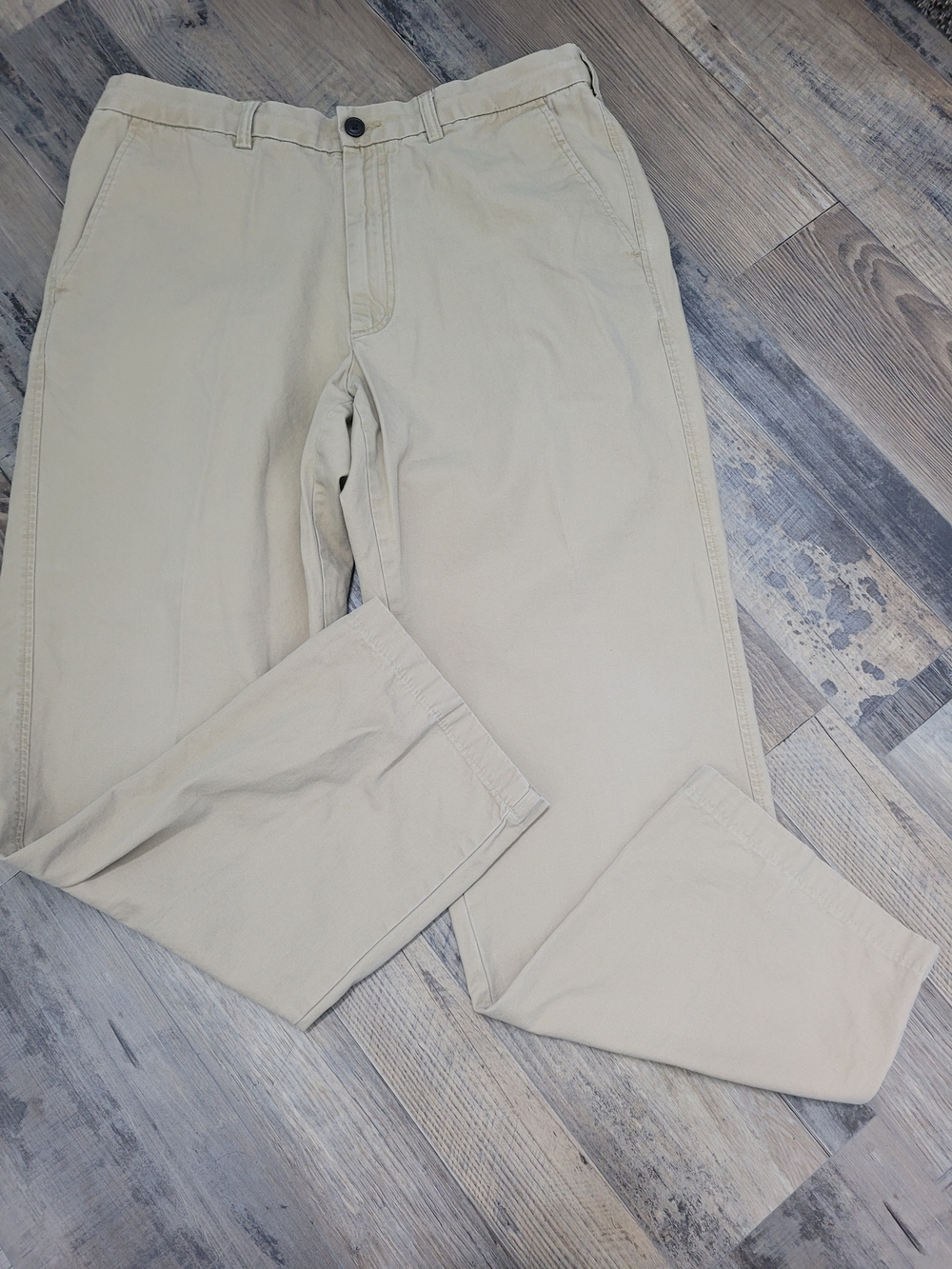 Lands End Mens Khaki Size 38 Pants Button Zip Elastic Drawstring Chino